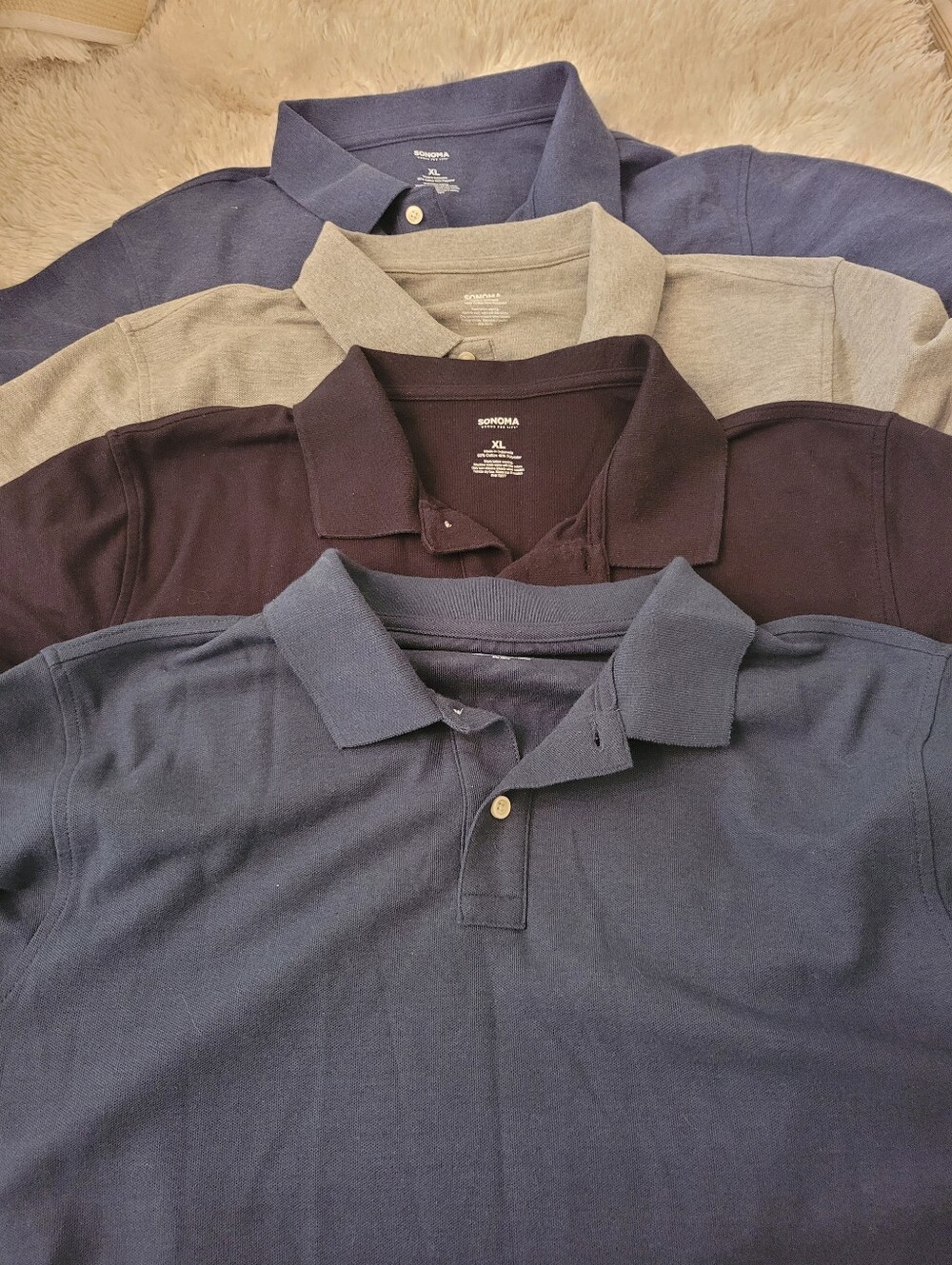 Sonoma Bundle of 4 Cotton Blend Men's Polo Shirt Size XL New Without Tag!!